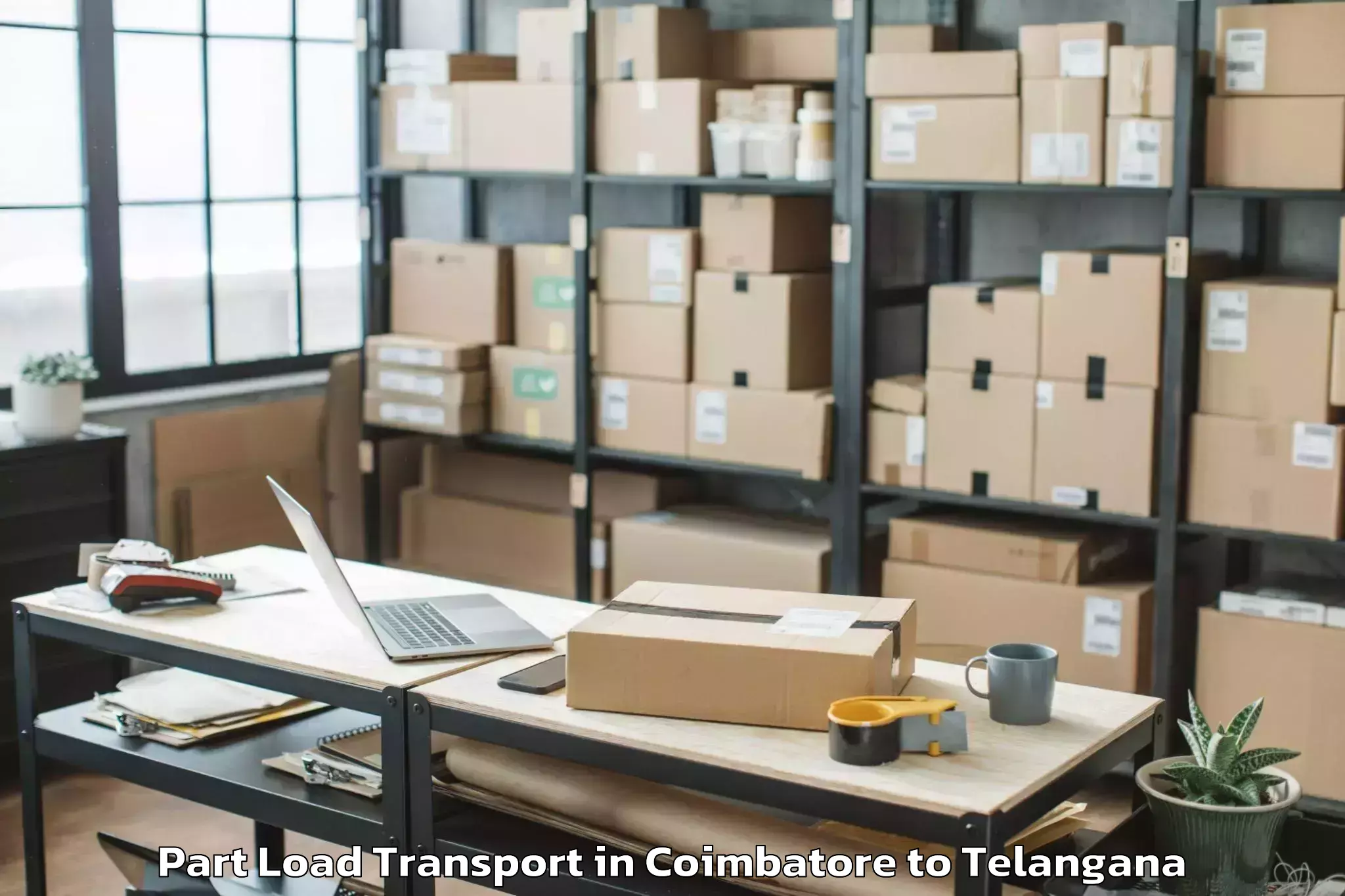 Book Your Coimbatore to Timmapur Lmd Colony Part Load Transport Today